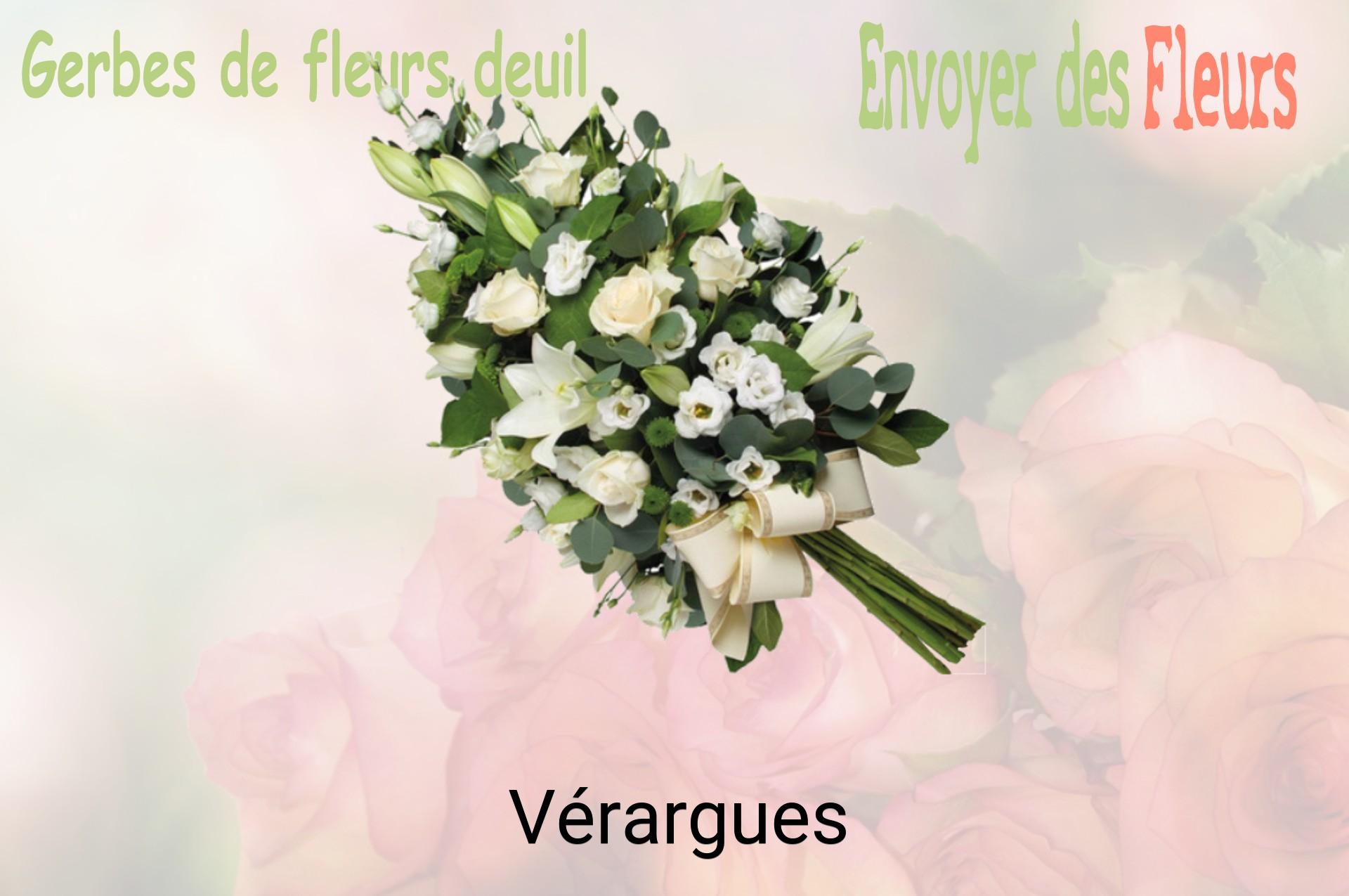 Gerbe de fleurs de deuil livrée à Vérargues